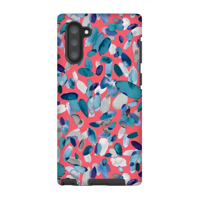 Galaxy Note 10 StrongFit Abstract Petal Stains Colorful Red Blue by Ninola Design