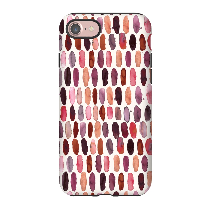 iPhone 7 StrongFit Pills Watercolor Dots Pink Orange Coral by Ninola Design
