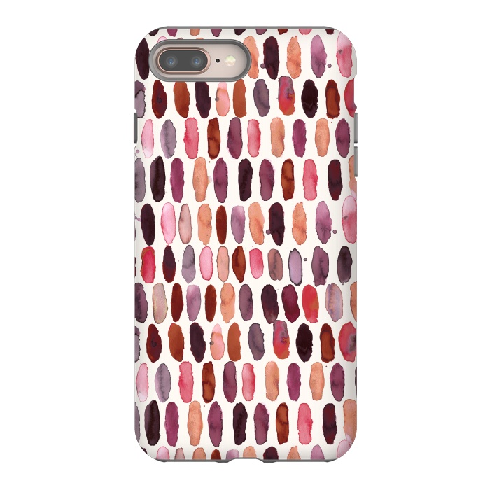 iPhone 7 plus StrongFit Pills Watercolor Dots Pink Orange Coral by Ninola Design