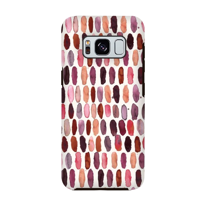 Galaxy S8 StrongFit Pills Watercolor Dots Pink Orange Coral by Ninola Design