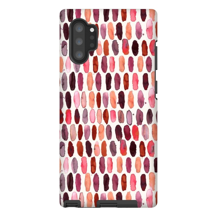Galaxy Note 10 plus StrongFit Pills Watercolor Dots Pink Orange Coral by Ninola Design