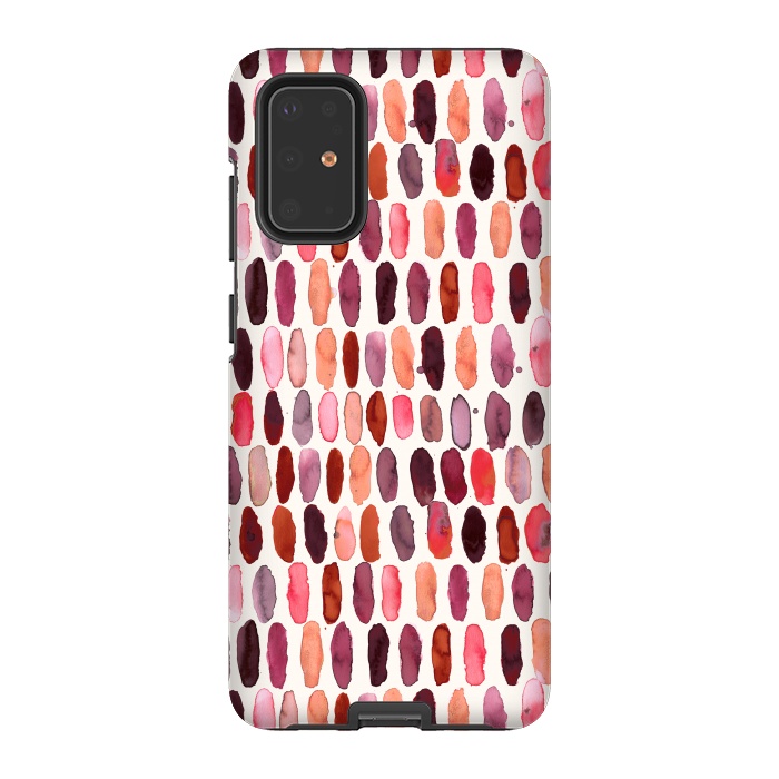 Galaxy S20 Plus StrongFit Pills Watercolor Dots Pink Orange Coral by Ninola Design