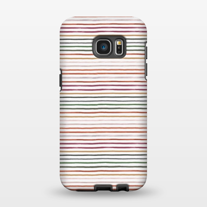 Galaxy S7 EDGE StrongFit Marker Stripes and Lines Orange Green by Ninola Design