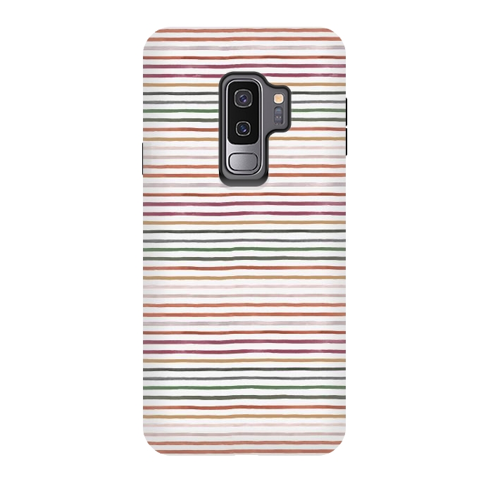 Galaxy S9 plus StrongFit Marker Stripes and Lines Orange Green by Ninola Design