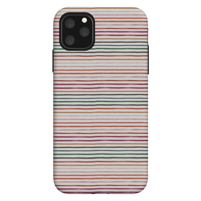 iPhone 11 Pro Max StrongFit Marker Stripes and Lines Orange Green by Ninola Design
