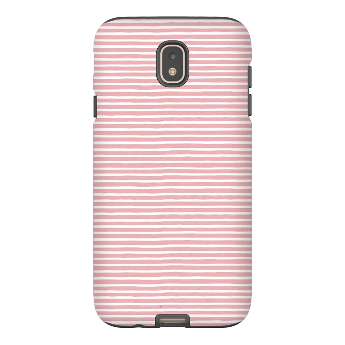 Galaxy J7 StrongFit Pink Gum Lines and Stripes by Ninola Design