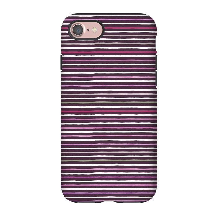 iPhone 7 StrongFit Marker Stripes Lines Purple Dark Pink by Ninola Design