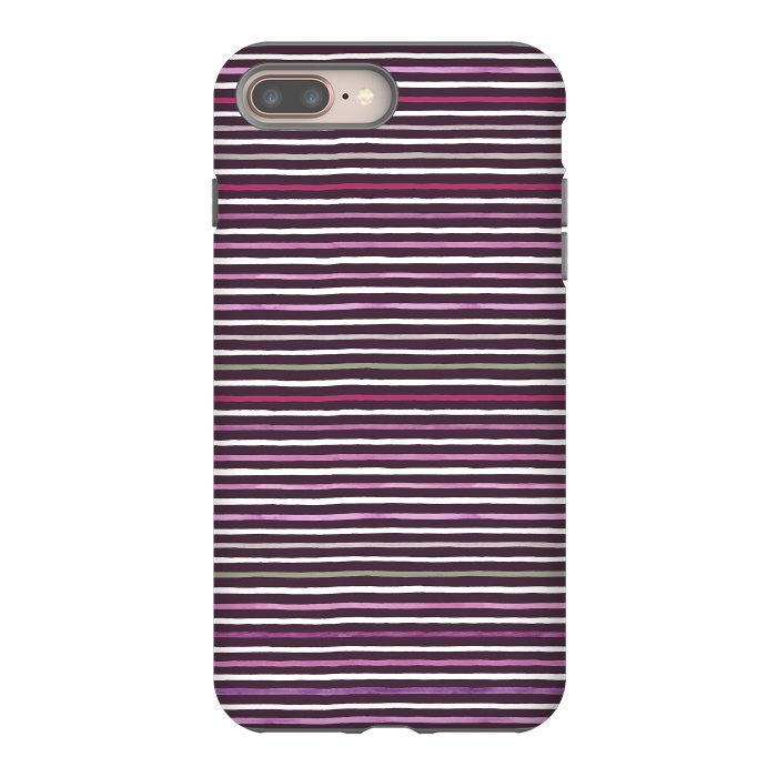 iPhone 7 plus StrongFit Marker Stripes Lines Purple Dark Pink by Ninola Design