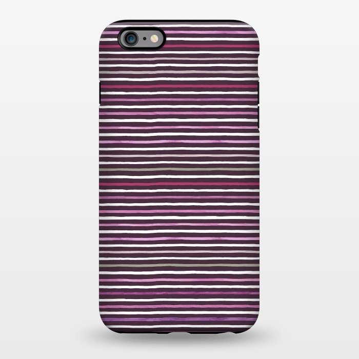 iPhone 6/6s plus StrongFit Marker Stripes Lines Purple Dark Pink by Ninola Design