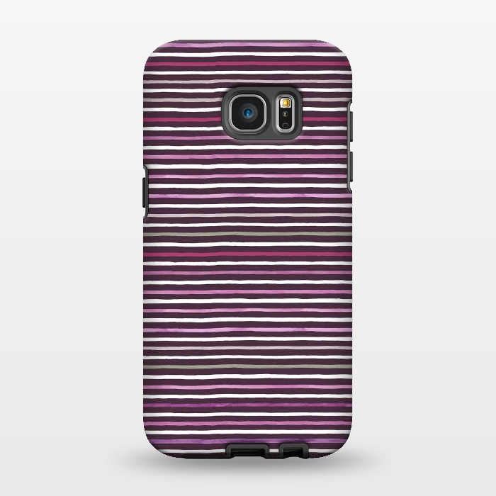 Galaxy S7 EDGE StrongFit Marker Stripes Lines Purple Dark Pink by Ninola Design