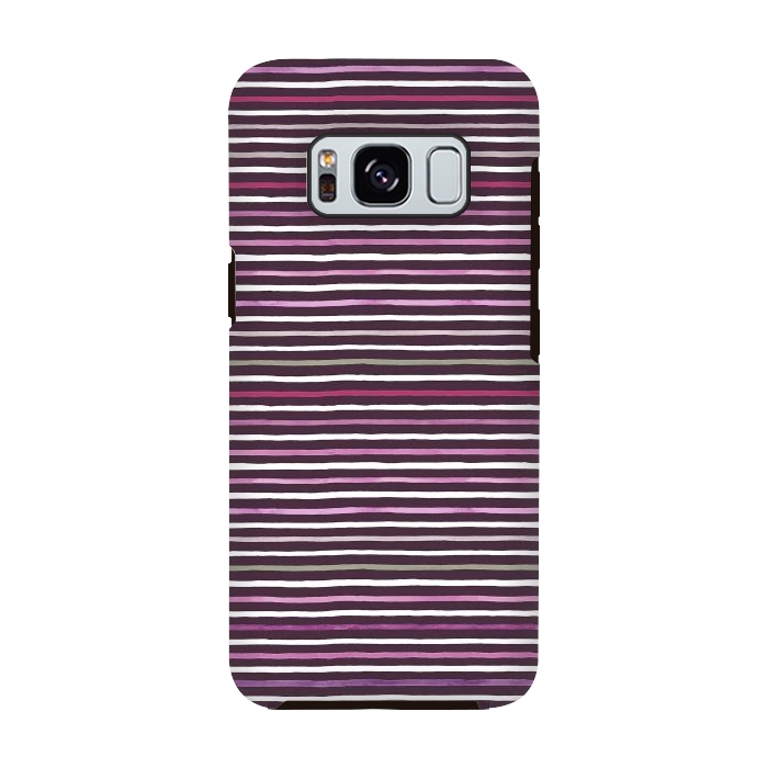 Galaxy S8 StrongFit Marker Stripes Lines Purple Dark Pink by Ninola Design