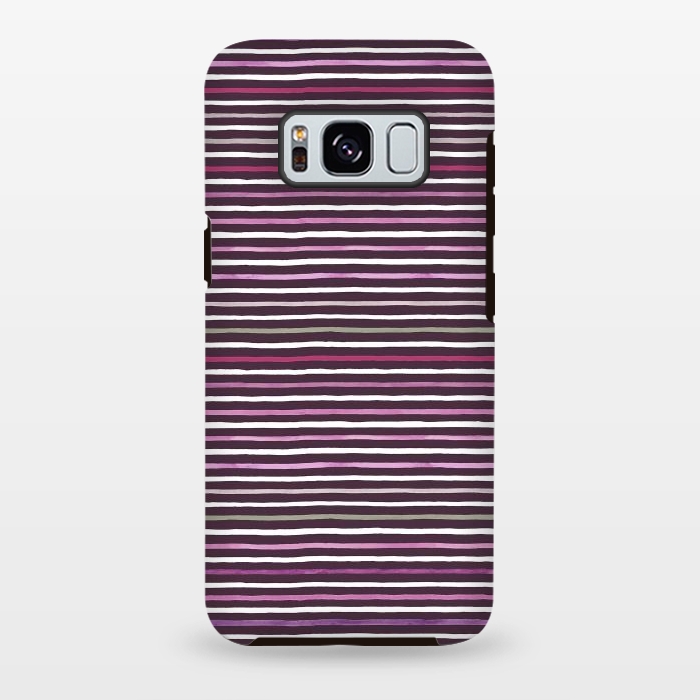 Galaxy S8 plus StrongFit Marker Stripes Lines Purple Dark Pink by Ninola Design