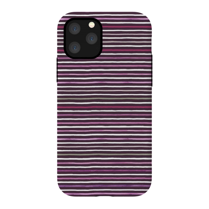 iPhone 11 Pro StrongFit Marker Stripes Lines Purple Dark Pink by Ninola Design