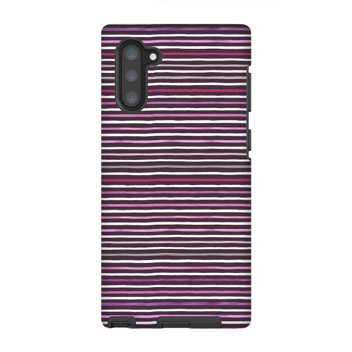 Galaxy Note 10 StrongFit Marker Stripes Lines Purple Dark Pink by Ninola Design
