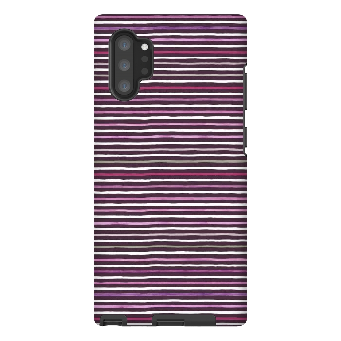 Galaxy Note 10 plus StrongFit Marker Stripes Lines Purple Dark Pink by Ninola Design