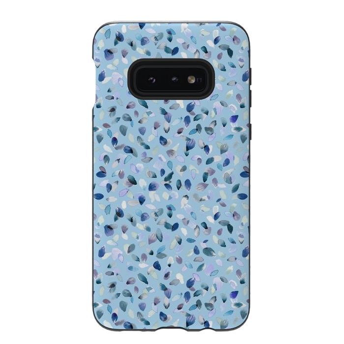 Galaxy S10e StrongFit Flower Petals Soft Blue by Ninola Design