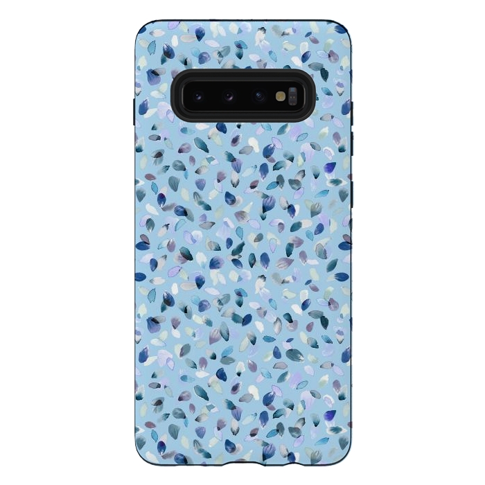 Galaxy S10 plus StrongFit Flower Petals Soft Blue by Ninola Design