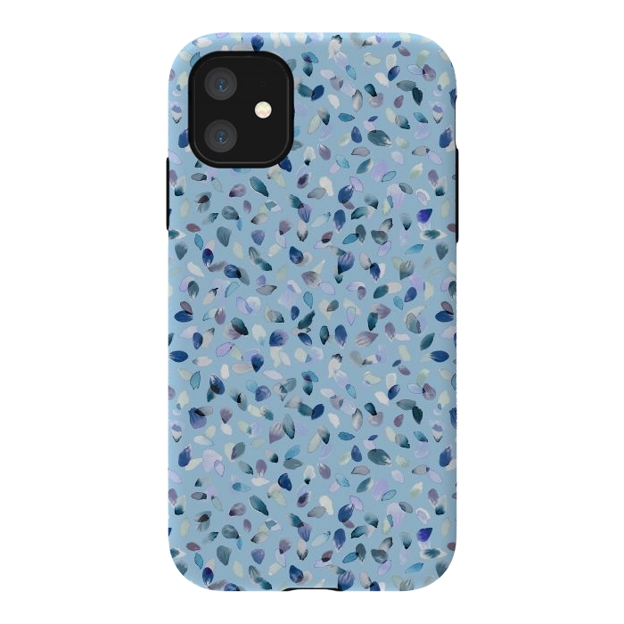 iPhone 11 StrongFit Flower Petals Soft Blue by Ninola Design