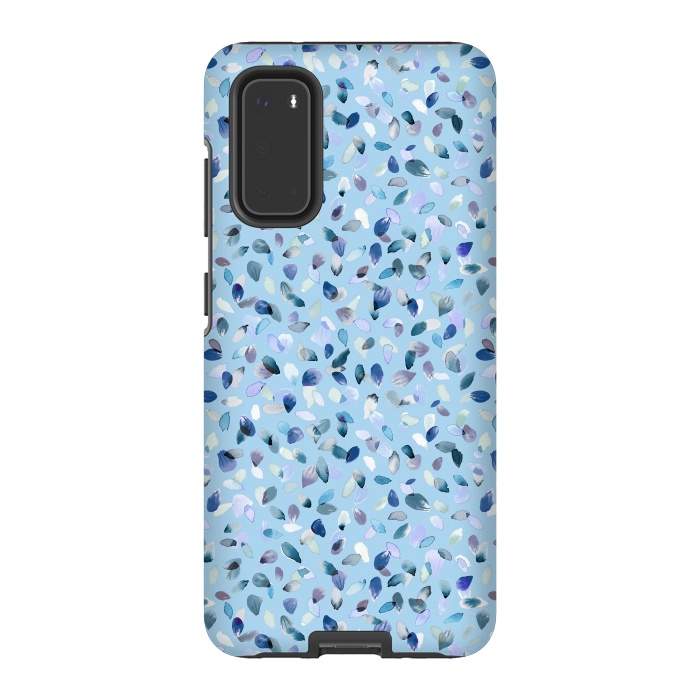 Galaxy S20 StrongFit Flower Petals Soft Blue by Ninola Design