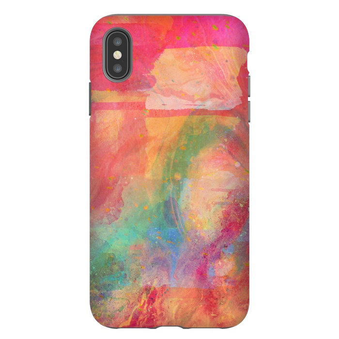 iPhone Xs Max StrongFit Peach pink abstract watercolour design by Josie