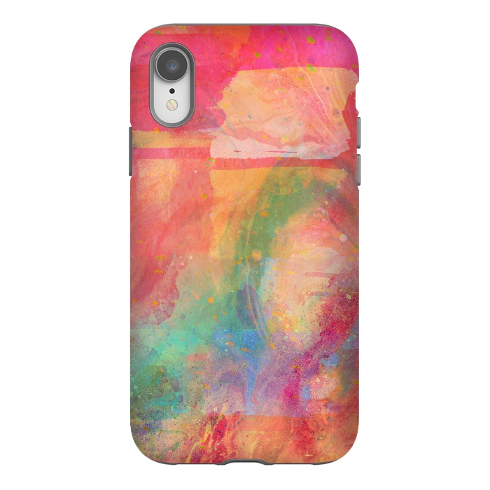 iPhone Xr StrongFit Peach pink abstract watercolour design by Josie