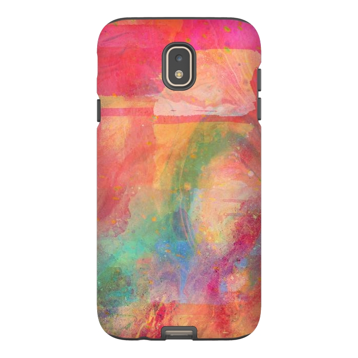 Galaxy J7 StrongFit Peach pink abstract watercolour design by Josie