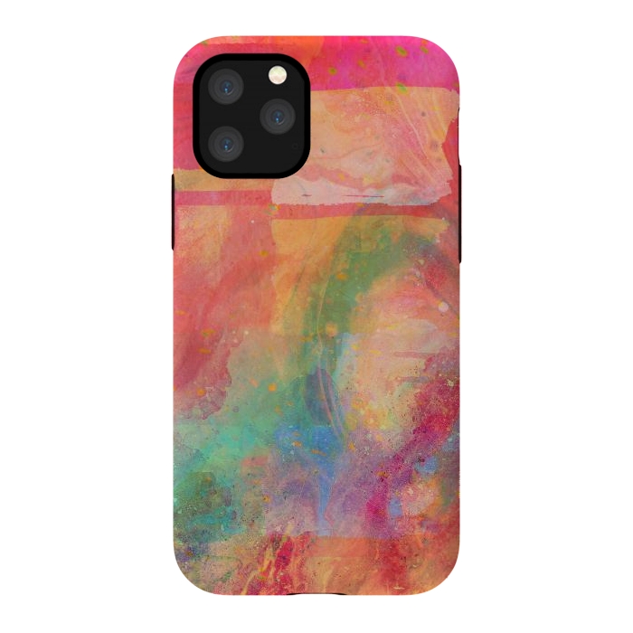 iPhone 11 Pro StrongFit Peach pink abstract watercolour design by Josie