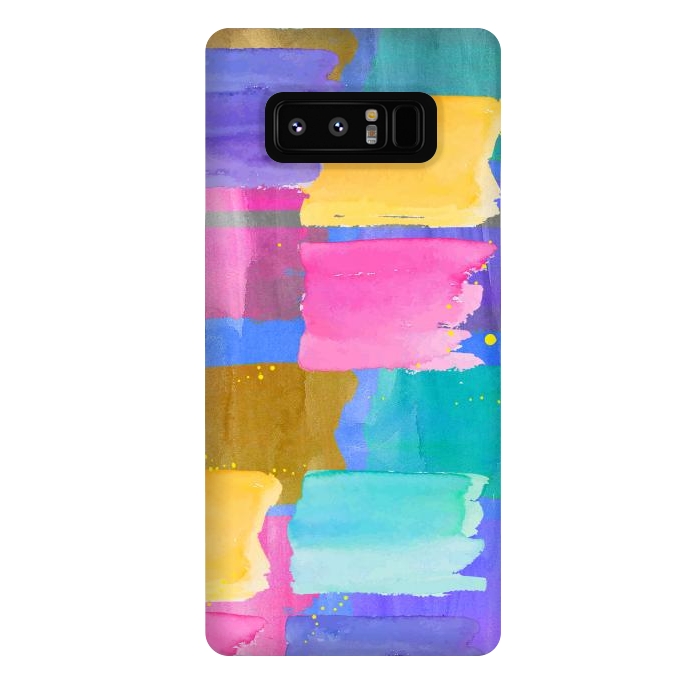 Galaxy Note 8 StrongFit Blue watercolor painting abstract design by Josie