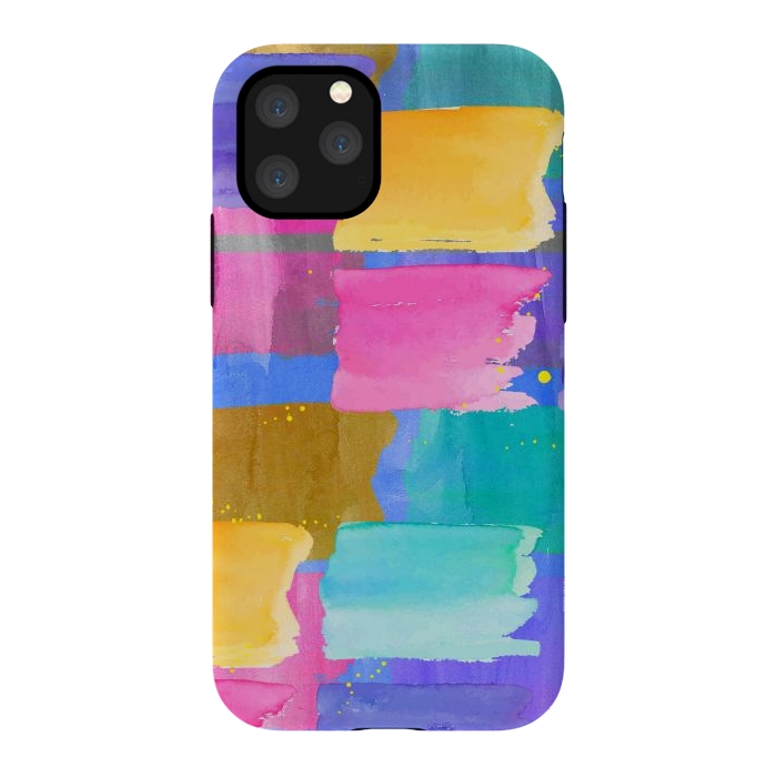 iPhone 11 Pro StrongFit Blue watercolor painting abstract design by Josie