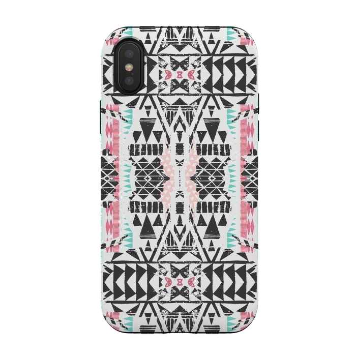 iPhone Xs / X StrongFit Playful tribal ethnic triangles by Oana 