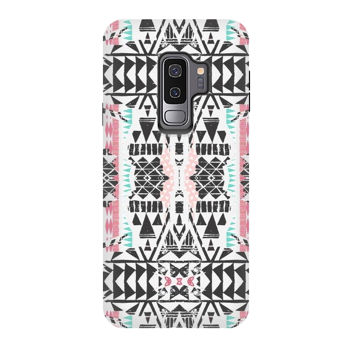 Galaxy S9 plus StrongFit Playful tribal ethnic triangles by Oana 