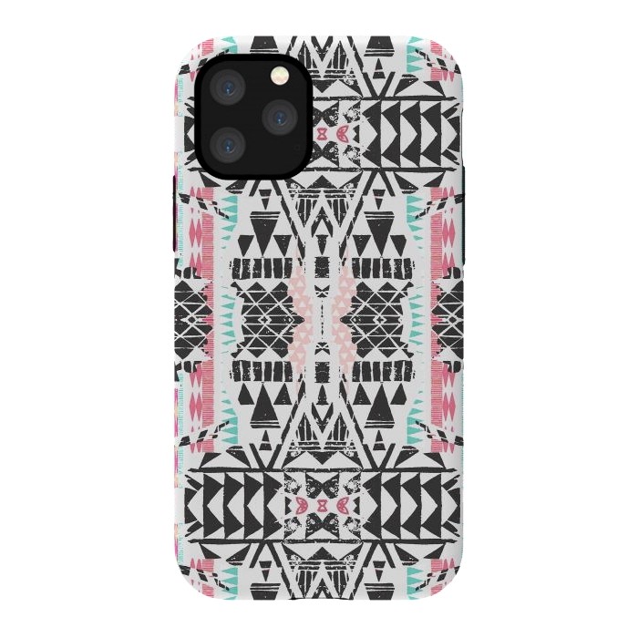 iPhone 11 Pro StrongFit Playful tribal ethnic triangles by Oana 