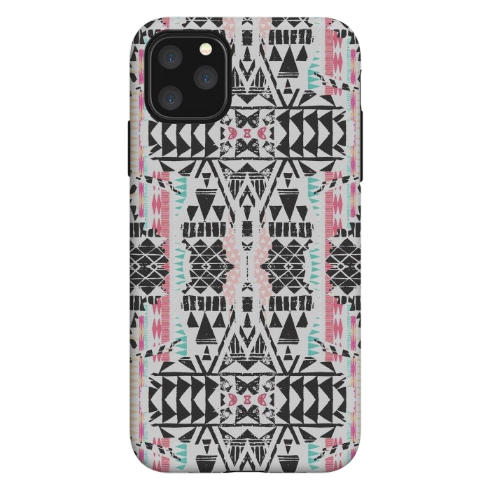 iPhone 11 Pro Max StrongFit Playful tribal ethnic triangles by Oana 