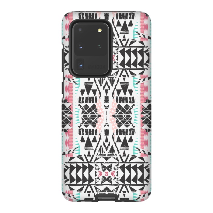 Galaxy S20 Ultra StrongFit Playful tribal ethnic triangles by Oana 