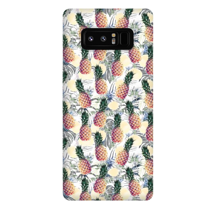 Galaxy Note 8 StrongFit Pineapples and tropical leaves colorful pattern by Oana 