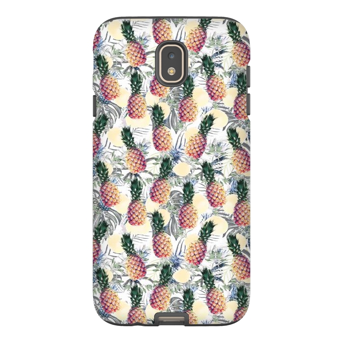 Galaxy J7 StrongFit Pineapples and tropical leaves colorful pattern by Oana 