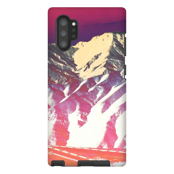 Galaxy Note 10 plus StrongFit Utopia pink gradient desert mountain landscape by Oana 