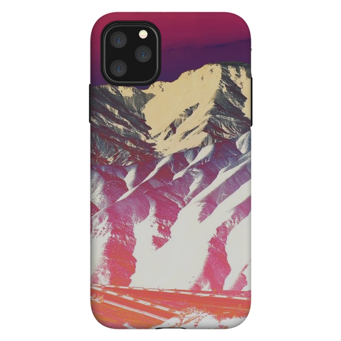iPhone 11 Pro Max StrongFit Utopia pink gradient desert mountain landscape by Oana 