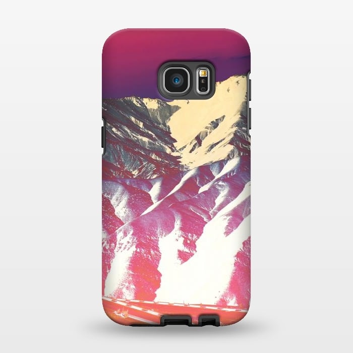 Galaxy S7 EDGE StrongFit Utopia pink gradient desert mountain landscape by Oana 
