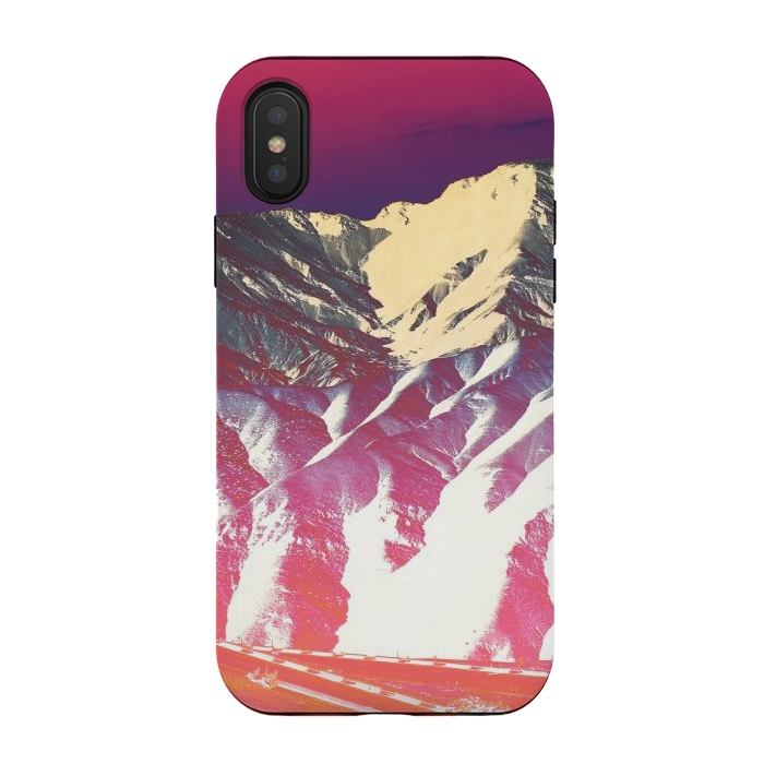 iPhone Xs / X StrongFit Utopia pink gradient desert mountain landscape by Oana 