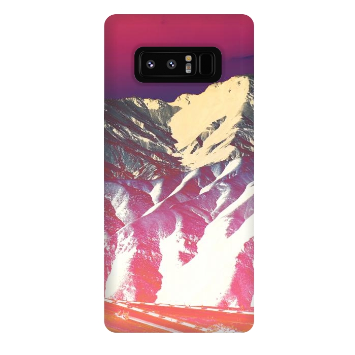 Galaxy Note 8 StrongFit Utopia pink gradient desert mountain landscape by Oana 