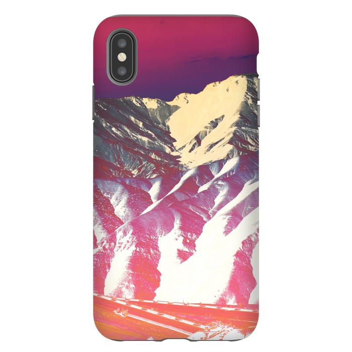 iPhone Xs Max StrongFit Utopia pink gradient desert mountain landscape by Oana 