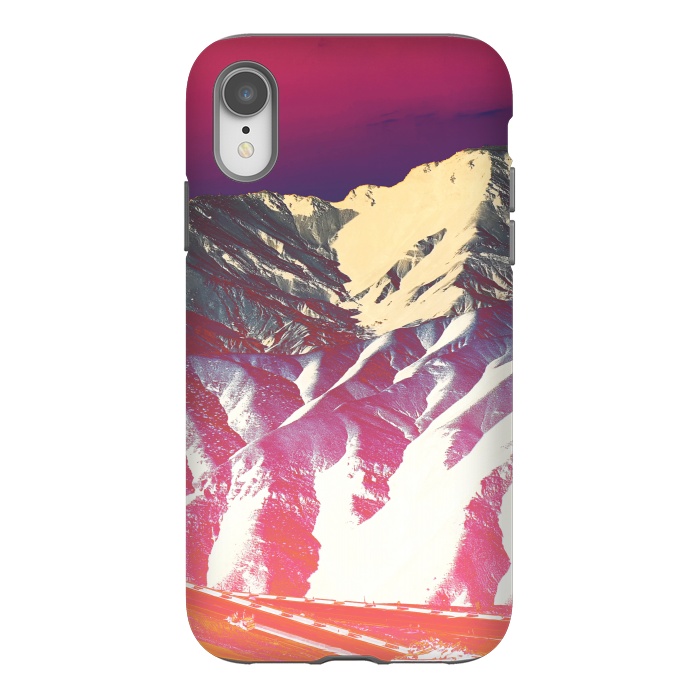 iPhone Xr StrongFit Utopia pink gradient desert mountain landscape by Oana 