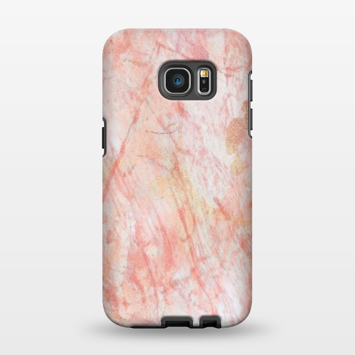 Galaxy S7 EDGE StrongFit Pink Marble Stone by Martina