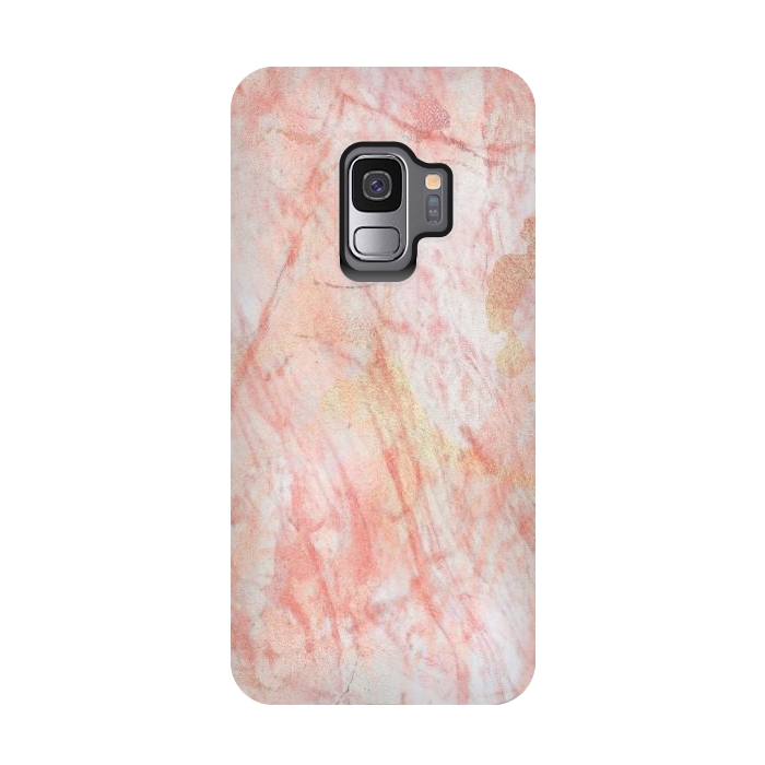 Galaxy S9 StrongFit Pink Marble Stone by Martina