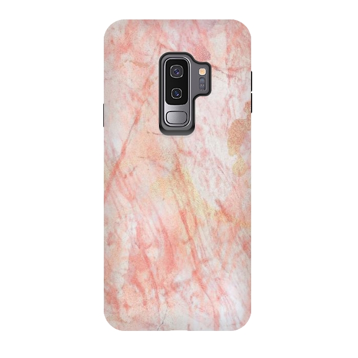 Galaxy S9 plus StrongFit Pink Marble Stone by Martina