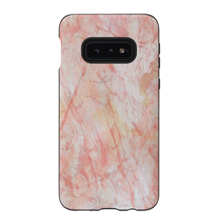 Galaxy S10e StrongFit Pink Marble Stone by Martina