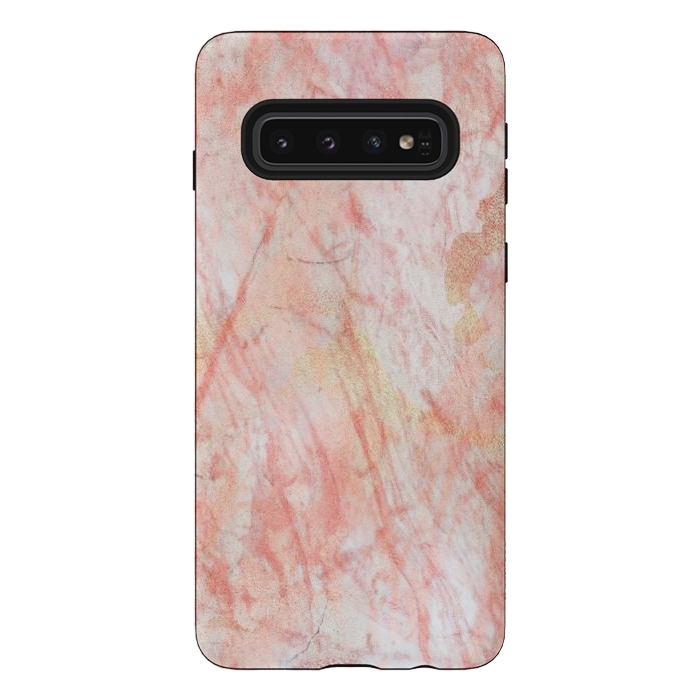 Galaxy S10 StrongFit Pink Marble Stone by Martina