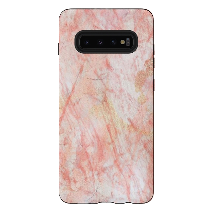 Galaxy S10 plus StrongFit Pink Marble Stone by Martina