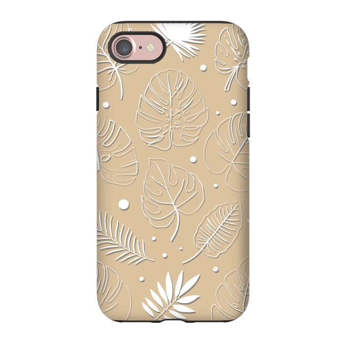 iPhone 7 StrongFit Tropical Beige leaves by Martina